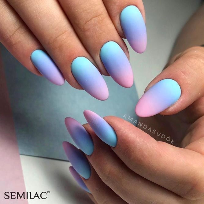 unghii cu gel ombre modele colorate