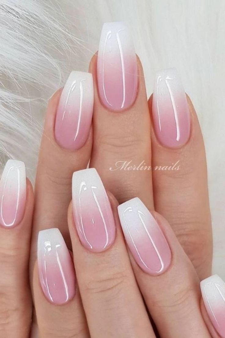 unghii cu gel ombre roz