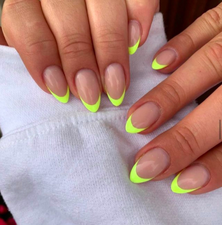 Unghii cu gel neon french modele