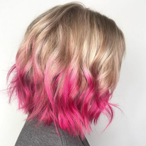 blond cu varfuri roz