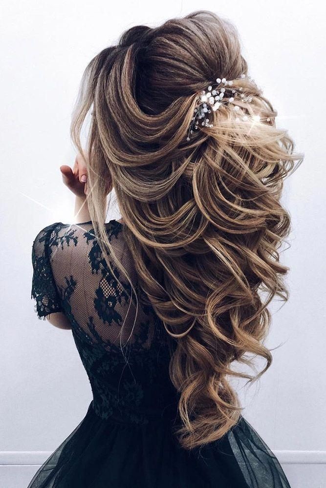 poze coafuri de nunta par lung elegante