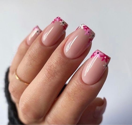 unghii cu gel cu flori modele