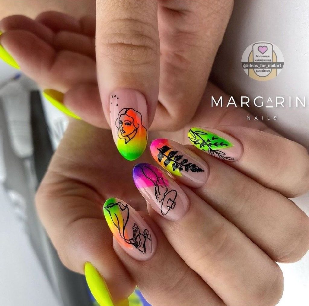 Unghii cu gel neon de vară