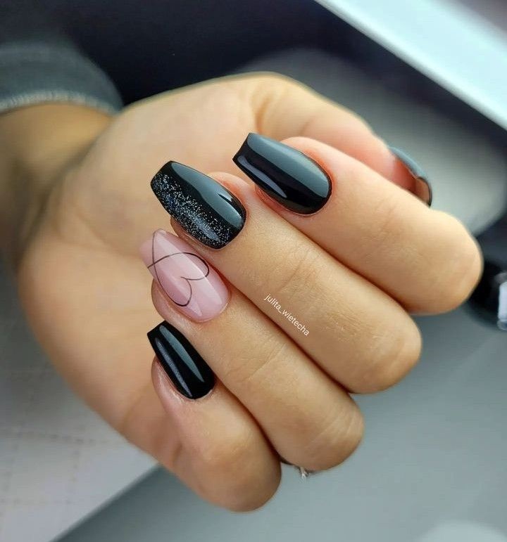 unghii negre valentines day
