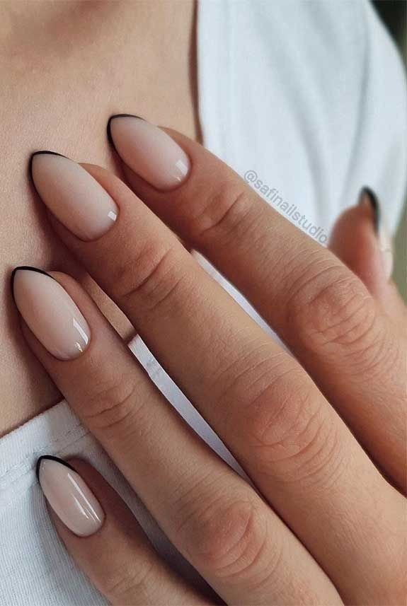 unghii french negre poze