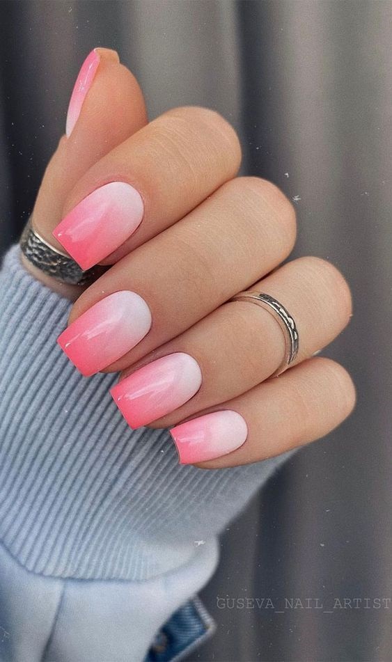unghii cu gel baby boomer roz