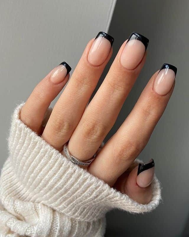 unghii negre french