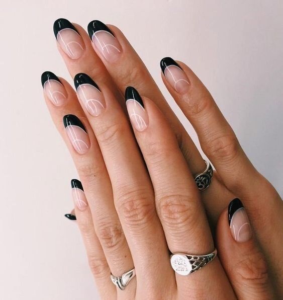 modele unghii cu gel rotunde french