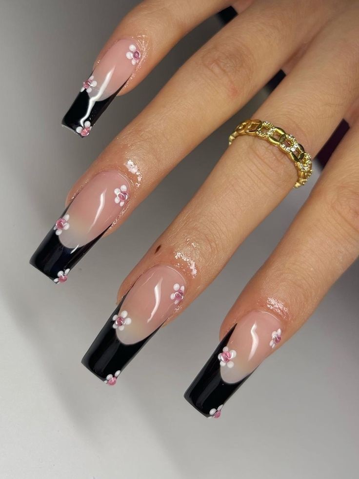 modele unghii french negre