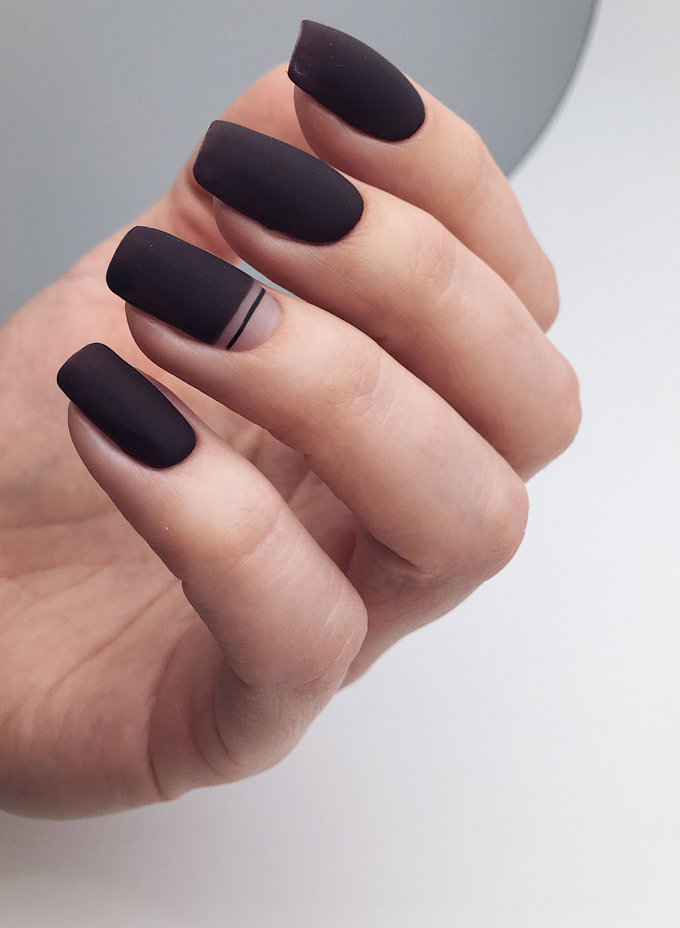 unghii mate negre modele