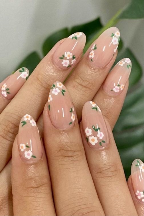 unghii cu gel cu floricele