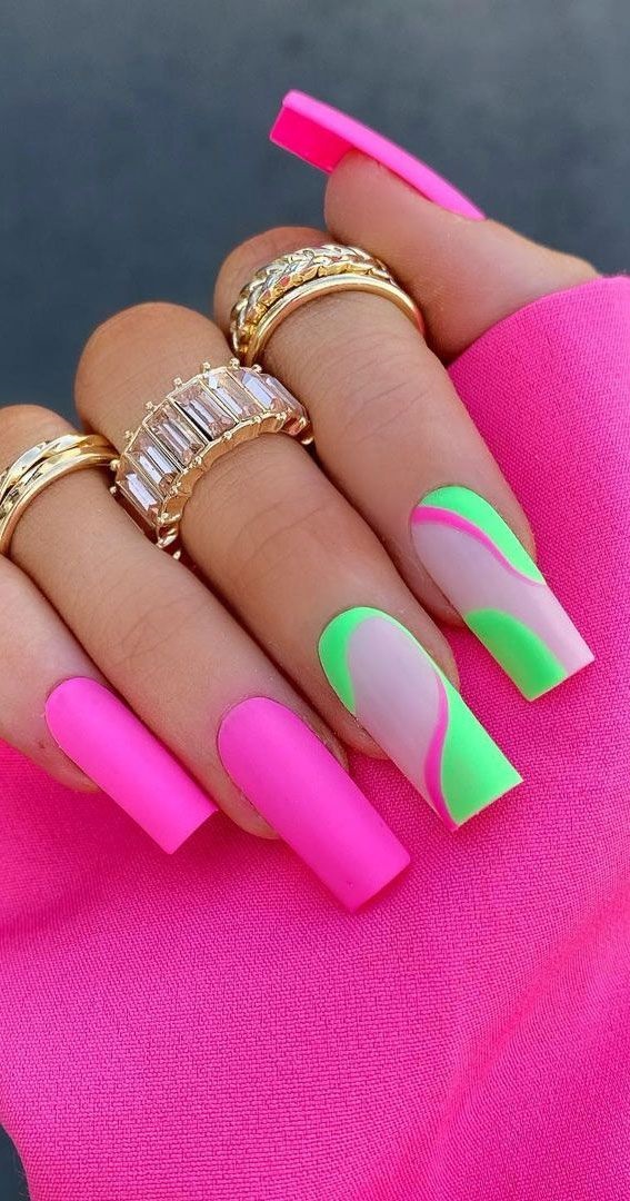 unghii de vara verde neon