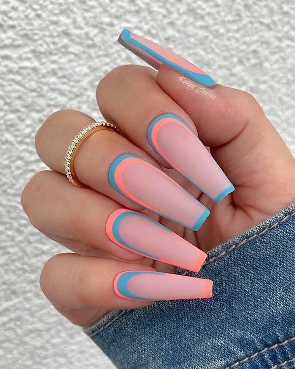 unghii cu gel lungi neon
