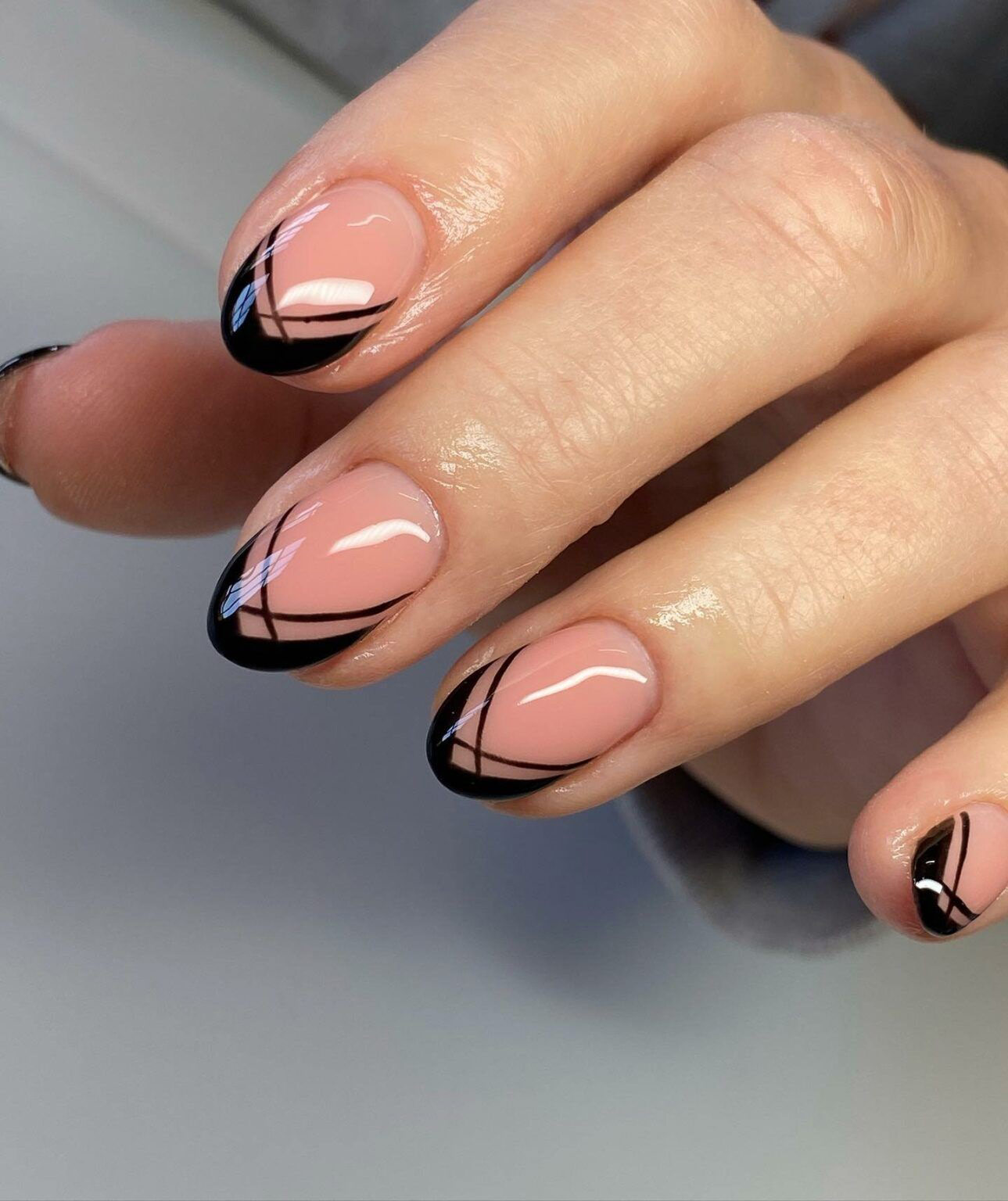 unghii french negre modele
