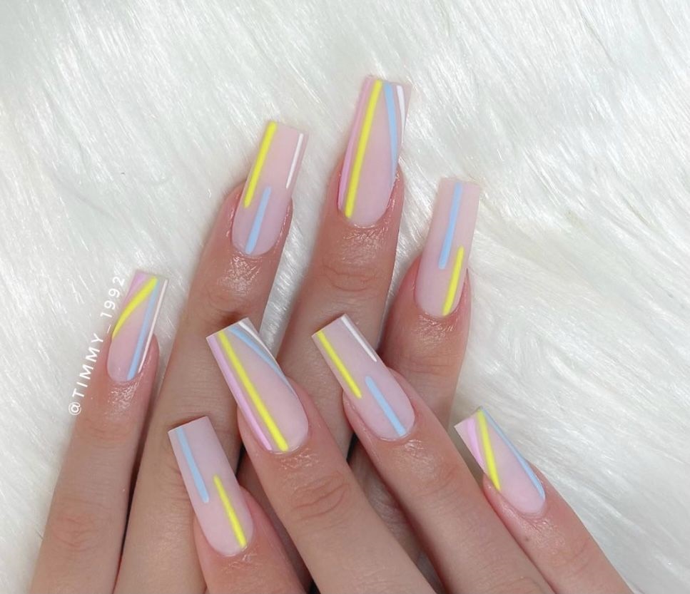 unghii cu gel balerina colorate