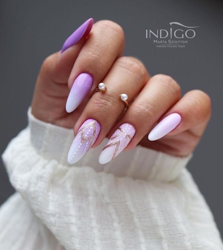 Modele unghii mov lila elegante