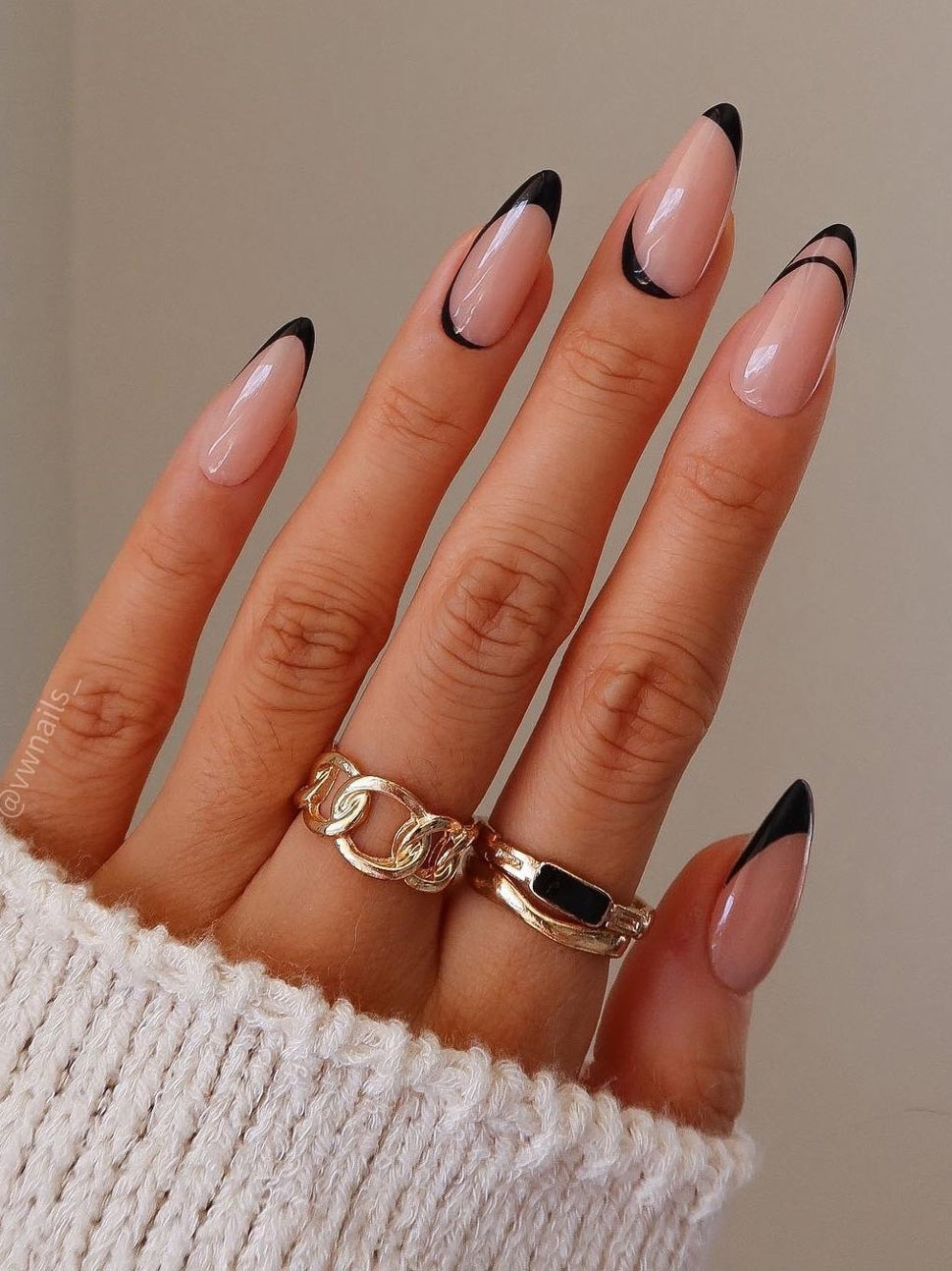 unghii french negre frumoase