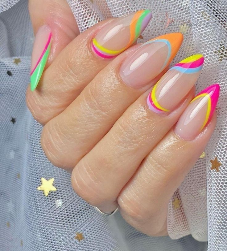 unghii cu gel de vară colorate