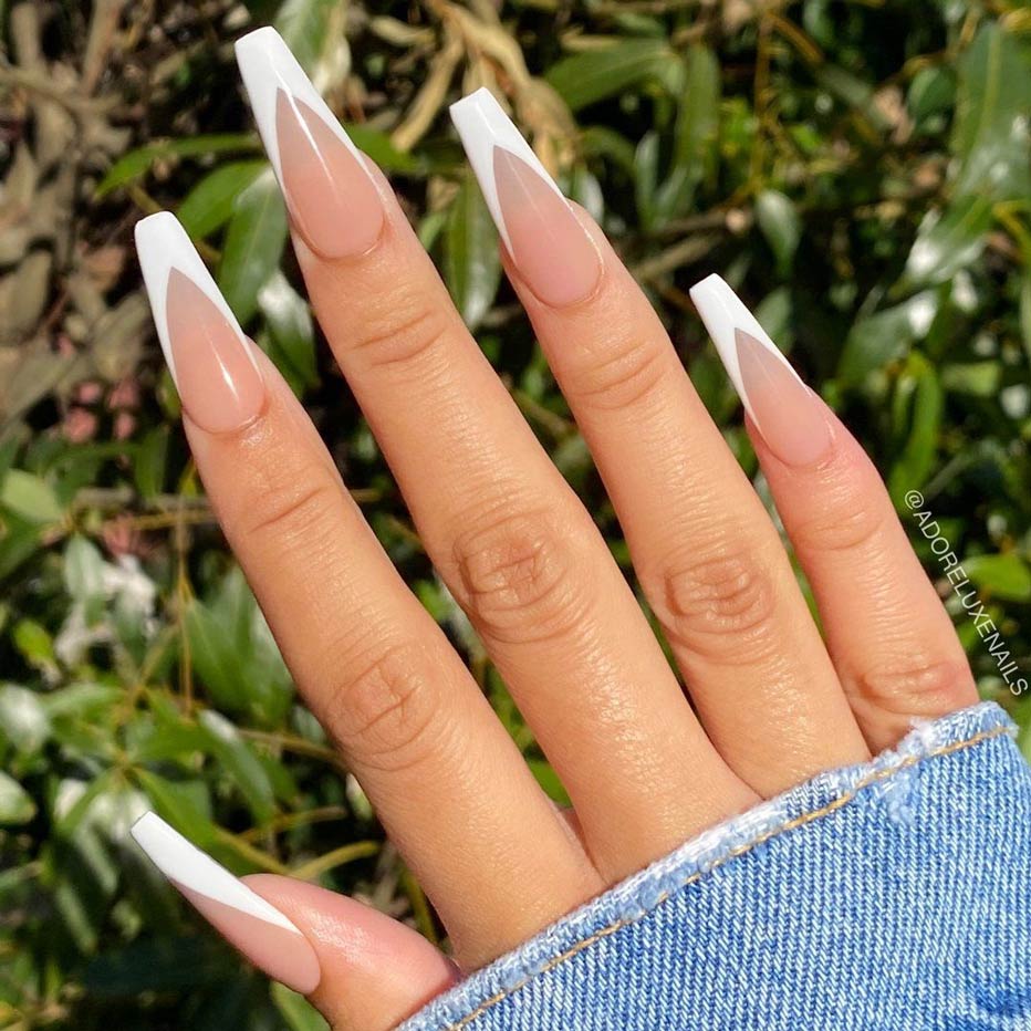 unghii cu gel french balerina