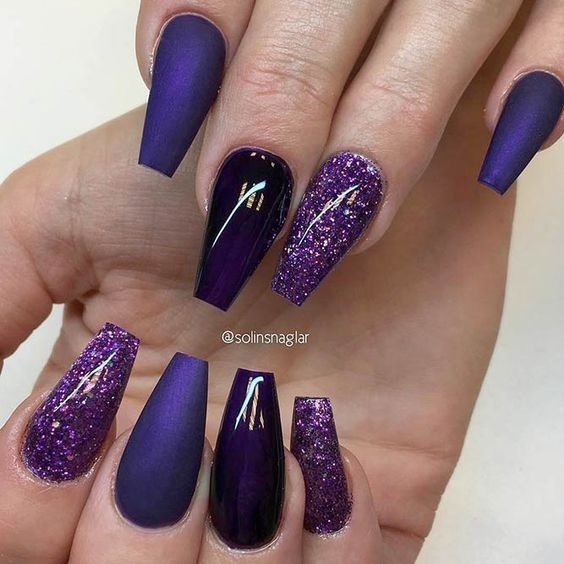 unghii cu gel mov