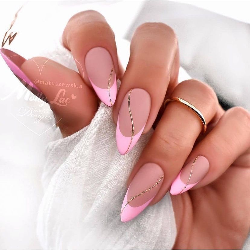 unghii cu gel french colorate