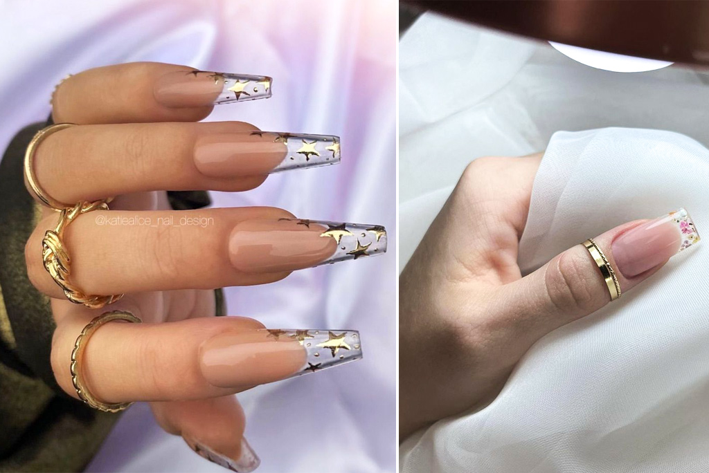 unghii cu gel transparente