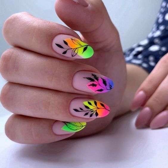 idei unghii pigment neon