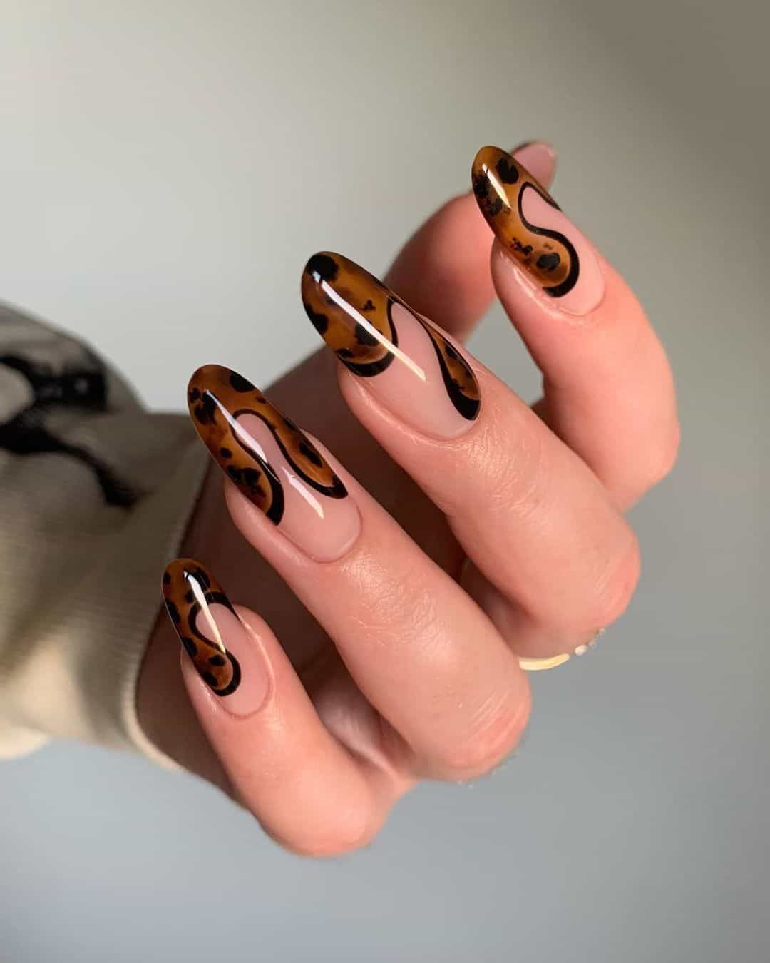unghii cu gel animal print