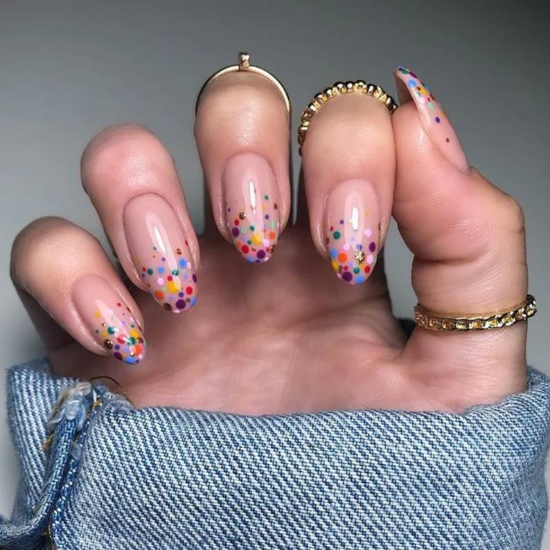 unghii cu gel scurte colorate modele