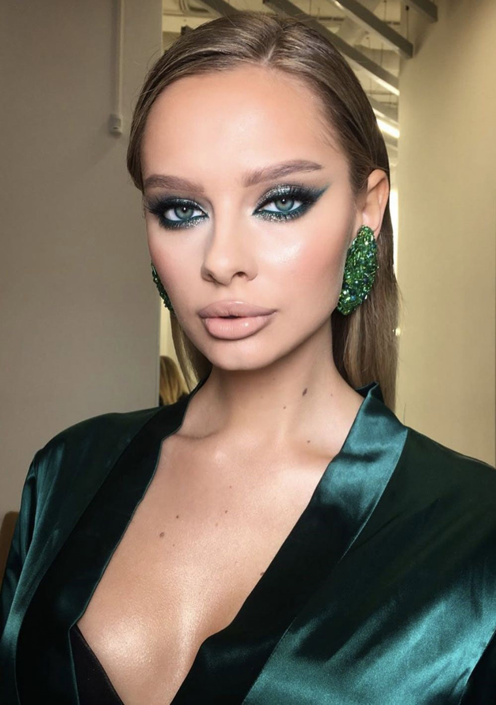 machiaj de seara in nuante de verde