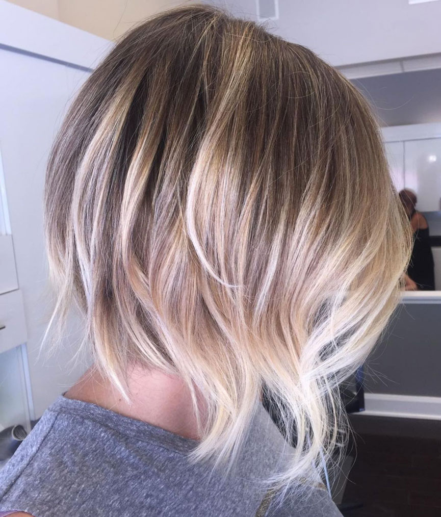 bob blond balayage