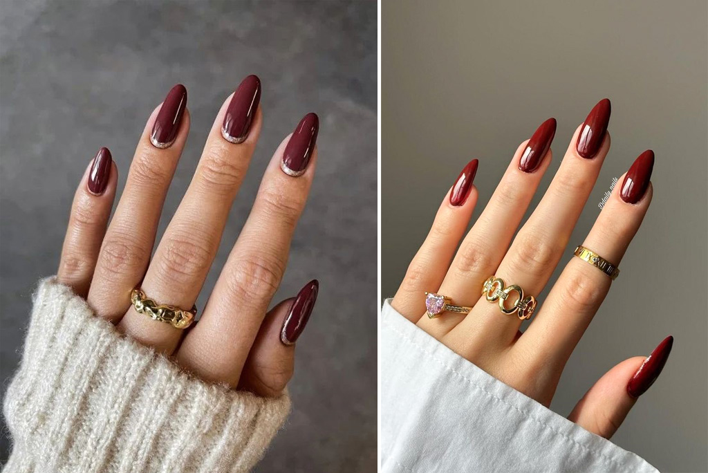 unghii burgundy modele noi